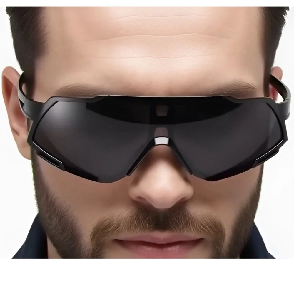 Men‎ Sports Sunglasses Black Lens Outdoor Driving Golfing Fishing Skiing Fashion